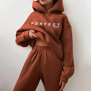 Sweat à capuche zippé complet et pantalon évasé survêtement 100% coton polaire Jogging mode costume respirant hommes polaire deux pièces tenue - Product Image 4