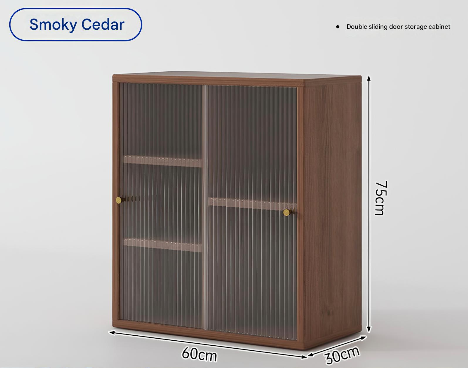 Color cedro (armario de almacenamiento con puerta corredera doble)