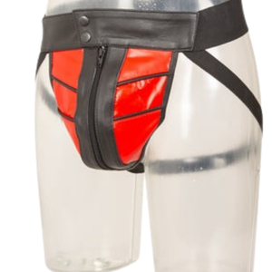 Pantalones de Cuero Sintético Negro con Bolsillos de Presión, Estilo Fetiche para Club - Product Image 1