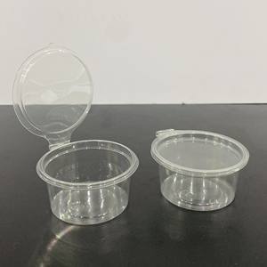 BPA Free Vietnam Manufacturer Cheap Price PET <b>Plastic</b> Sauce Cups 2oz 60ml Disposable to Go Sauce <b>Container</b> <b>with</b> Hinged <b>Lid</b> - Product Image 3