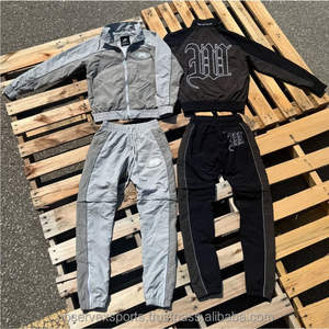 Customized High Quality Winter Tracksuit Color Block <b>Short</b> Set Sports Jogger Suit <b>Zip</b> Jacket <b>Shorts</b> 100% Cotton Windbreaker Set - Product Image 5