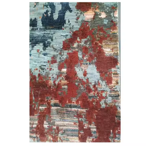 Alfombra de suelo ecológica antideslizante de seda de bambú de lana de Color sólido anudada a mano persa moderna personalizada para Banquete de viaje de gimnasio en casa - Product Image 3