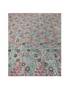 Luxueux matériel de robe de mariée en filet 100% avec motif de broderie à quatre séquences fabriqué à la main du fournisseur indien - Product Image 5