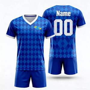 Uniforme de Fútbol Unisex al por Mayor - Conjunto Deportivo Personalizado de Alta Calidad, Transpirable y Ligero de Manga Corta - Product Image 1
