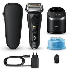 Rasoir électrique pour homme avec 5 têtes de rasage, tondeuse de précision, étanche IPX7, station de charge, autonomie de 60 minutes pour le corps - Product Image 1