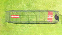 Grand espace 40ft 60ft Cage de frappe de baseball Softball Assemblage facile Cadre en fer trapézoïdal avec équipement d'entraînement Filet de baseball