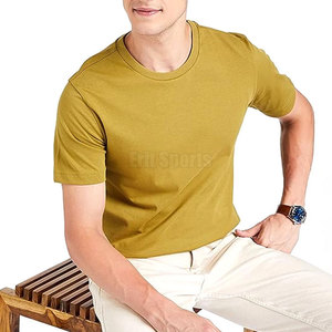 Camisetas de Cuello Redondo para Hombre, de Verano, Casuales, de Primera Calidad, 100% Algodón, Sólidas, Transpirables, Ecológicas, de Manga Corta - Product Image 3
