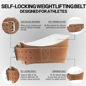 Ceinture de musculation pour homme en cuir de vache respirant, antidérapante, réglable, pour cross-fit, soulevé de terre, entraînement, soutien du dos, levage lourd - Product Image 4