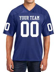 Camiseta azul de fútbol americano personalizada, uniforme deportivo con número de nombre de equipo personalizado para hombres - Product Image 1