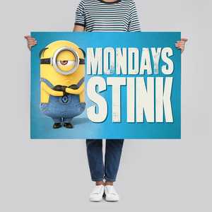 Affiche sur toile moderne « Despicable Me 3 », décoration murale « Mondays Stink » avec cadre noir - Product Image 3