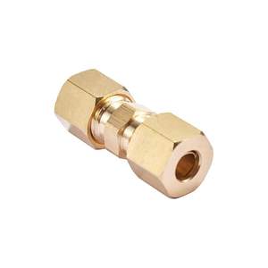 Raccord de tube en laiton durable, raccord de compression, connecteur, joint de tuyau droit pour systèmes pneumatiques CVC - Product Image 2