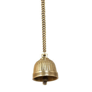 Campana colgante de latón dorado de 20 pulgadas con cadena, decoración armónica espiritual tradicional para adoración en el hogar para Diwali - Product Image 3