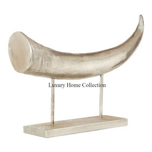 Cuerno fundido de aluminio pulido brillante plateado Diseño hecho Artes creativas modernas y decoración del hogar Acentos Esculturas y estatua para la venta - Product Image 1