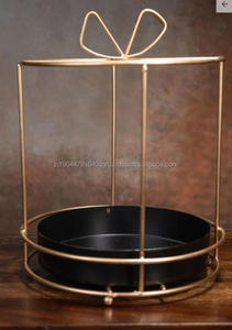 Servidor de pastel metálico redondo negro personalizado con acabado de cableado de Metal para decoración del hogar propósito ocasional de boda Baby Shower - Product Image 5