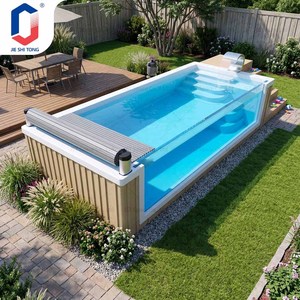 Couverture de piscine rétractable pour une personne, résistante aux UV, en matériau FRP durable, avec échelle de sécurité, épaisseur 10 mm - Product Image 1