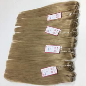 ผมต่อแบบเรมี่ยาว16นิ้วสีเย็นเครื่องวาดเส้นผมแบบดิบบริสุทธิ์สองชั้นเย็บผมตรงย้อมผมเวียดนาม - Product Image 5