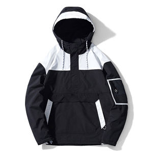 Chaqueta Cortavientos Anorak de Invierno 2025 para Hombre, Estilo Hip Hop Urbano, Cuello Alto, Logotipo Frontal, 100% Lona Ecológica - Product Image 4