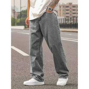 Pantalon en jean gris anthracite pour homme, style vintage, coupe droite, moderne et tendance, délavé, respirant, taille 26-40 - Product Image 3