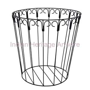 Cubo de Almacenamiento de Alambre Abierto, Nuevo Diseño, Cubo de Basura de Alambre de Hierro para Oficina y Hogar, Forma Redonda, IHA IHAWB042 - Product Image 6