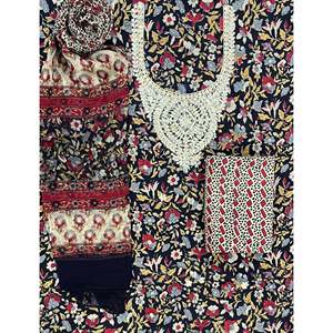 Salwar Kameez de Algodón Estampado sin Coser, Vestido Indio de Estilo Pakistaní para Fiestas, con Cuello y Material de Tela Lawn - Product Image 1