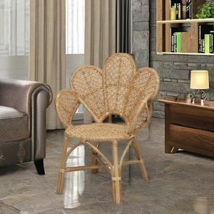 Sillón Modular Moderno ROSE con Tapizado de Ratán y Patas de Madera - Silla de Ocio Artesanal Resistente para Uso en Casa, Hotel o Centro Comercial - Product Image 1