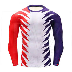 Personalizable para hombre 100% Spandex/Nylon Muscle Fit Bodybuilding Rash Guard Impreso con logotipo de marca propia - Product Image 2