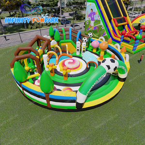 Nhà sản xuất công viên bơm hơi chủ đề bóng đá một cửa, khu vui chơi giải trí Big Bounce khổng lồ ngoài trời cho sự kiện - Product Image 5