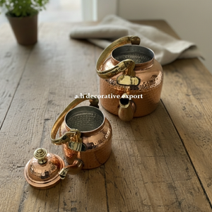 Bouilloire en cuivre martelé artisanal traditionnel, écologique, de luxe, pour la décoration de cuisine haut de gamme, service de table, théière/cafetière solide - Product Image 4
