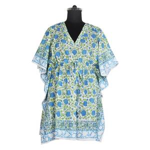 Bloc imprimé sans manches Maxi coton indien Maxi robes pour femmes KFCS013 coton été Maxi robes 100% organique porter concepteur - Product Image 4