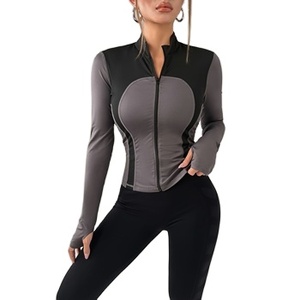 Slim Fit Women Yoga <b>Jacket</b> Stretch Fitness <b>Workout</b> Top Athletic Wear for Gym Running Training - Product Image 1