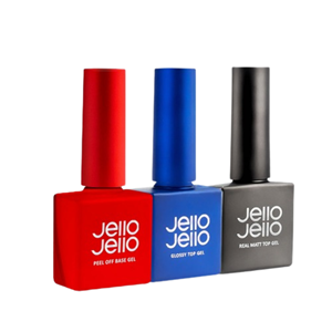 Jello Jello 3Set – Gel base peel-off / Gel de acabado brillante / Gel de acabado mate auténtico - Product Image 1