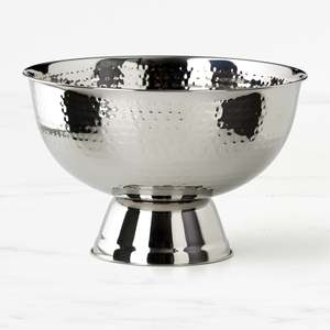 Martelé isolé à double paroi en acier inoxydable argenté de luxe pour piédestal Punch Bowl pour les fêtes | Label privé disponible - Product Image 2