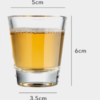 Vaso de Chupito Mini Transparente de Cristal Premium con Logotipo Personalizado, Reutilizable, Base Gruesa y Duradera, Moderno, para Fiestas, Bares y Celebraciones, en Caja