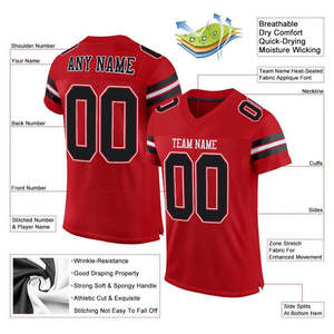 Personalizado OEM EE. UU. Unisex Fútbol Americano Desgaste Uniforme Azul Personalizado de secado rápido Hecho en fábrica Jerseys para adultos - Product Image 2