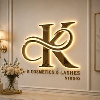 Letrero Acrílico con Logotipo 3D Retroiluminado Personalizado de Fábrica, Letras LED, Letrero LED con Logotipo, Letreros LED Interiores para Logotipos de Negocios