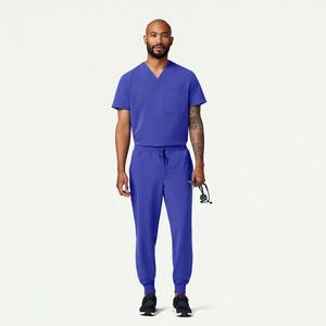 Combinaison médicale personnalisée avec logo d'usine, ensemble de blouses médicales pour femmes et hommes, tissu en spandex/polyester, détection des aiguilles, tissu peigné, ensemble de blouses pour hommes - Product Image 1