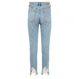 Jeans de mezclilla vintage de cintura alta para mujer, transpirables, holgados, de pierna recta, para verano - Product Image 4