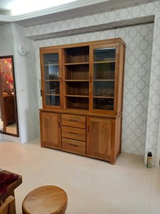 ตู้หนังสือไม้สักโบราณสไตล์โมเดิร์นรัสติก 4 ประตู 3 ลิ้นชัก ตู้เก็บของห้องอ่านหนังสือสไตล์จีนโบราณ ดีไซน์ไม้ขัดผิวแบบวินเทจ เฟอร์นิเจอร์ตกแต่งบ้าน - Product Image 4