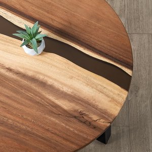 โต๊ะรับประทานอาหารดีไซน์ศิลปะเรซิ่นทำมือทันสมัยหรูหรา โต๊ะกาแฟกันน้ำสำหรับห้องนั่งเล่น เหมาะสำหรับงานฉลองวันครบรอบแต่งงาน - Product Image 5