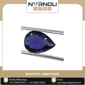 Piedras Preciosas Sueltas de Iolita Natural con Corte de Pera, Cristales de Zafiro de Agua Violeta Intenso Facetados, Paquete para Monturas de Colgantes Finos Personalizados - Product Image 2