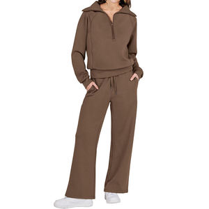 Chándal para mujer, ropa de salón de alta calidad, chándal, sudadera de gran tamaño, pantalones de chándal de pierna ancha, conjuntos de invierno verde para mujer - Product Image 3