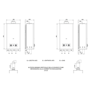 Calentador de agua a gas LPG de cámara abierta Beretta Fonte LX P de 14 litros con bajo contenido de NOx 20213231 - Product Image 2