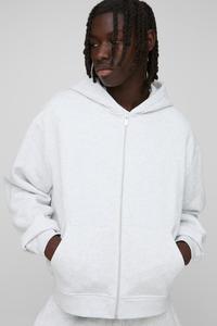 Top vente coton personnalisé décontracté couleur unie à manches longues à capuche hiver chaud fermeture éclair pull à capuche hommes à capuche - Product Image 4