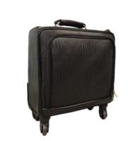 Valise de voyage de luxe élégante en cuir à roulettes, bagage à main pour cabine, week-end ou nuitée