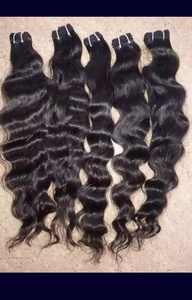 100% Vierge Brésilien Indien Raw Temple Remy 8-30 Pouces Lâche Naturel Vague Profonde HD Perruques Cheveux En Vrac Bundle Extension Naturel - Product Image 3