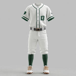 ชุดยูนิฟอร์มเบสบอลซอฟต์บอลสำหรับเยาวชน น้ำหนักเบา ปรับแต่งได้ ผลิตจากโพลีเอสเตอร์ 100% เสื้อแบบติดกระดุม กางเกง ชุดฝึกซ้อมเบสบอล - Product Image 4