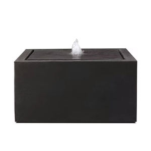 Fuente de Agua en Forma de Cubo de Aluminio Negro con Recubrimiento en Polvo, Modelo 2026, Eléctrica y Enchufable para Jardín - Product Image 1