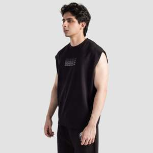 เสื้อกล้าม React สีดำ ผ้าฝ้าย 100% สไตล์สตรีท ฮู้ดปักลาย ประดับเพชรเทียม ไซส์ XL ระบายอากาศได้ดี ดีไซน์ถักแบบ 3 มิติ พิมพ์ลาย 3 มิติ - Product Image 3