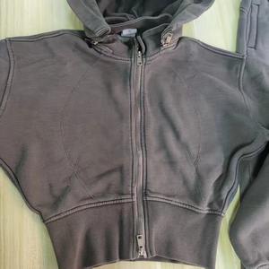 Ensemble 2 pièces pour femme, sweat à capuche zippé et pantalon de survêtement évasé en molleton de coton, poids lourd 400 g/m², logo personnalisé, hiver - Product Image 5