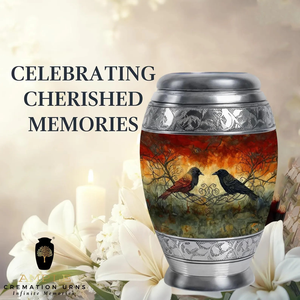 Urne en aluminium fabriquée à la main Conception de colibri Urnes de crémation Revêtement Meena de qualité supérieure Conception étanche Souvenir et grandes options - Product Image 4